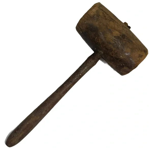 Primitive Wooden Mallet Handmade Vintage Antique Kitchen Utensil Farmhouse Decor